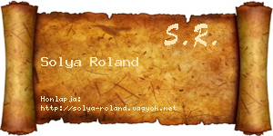 Solya Roland névjegykártya